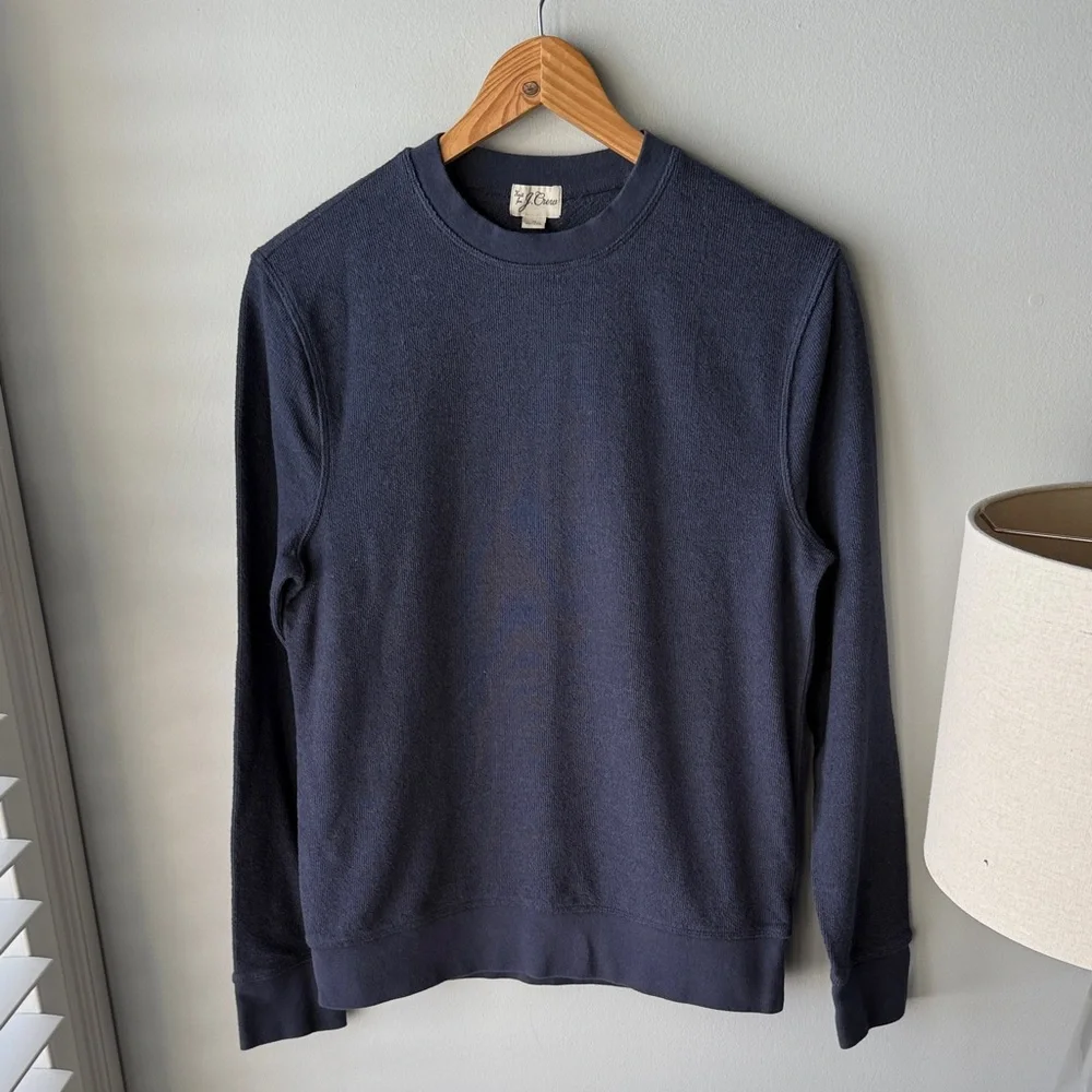 J. Crew‎ Navy Long-sleeve Textures Sweater Tee